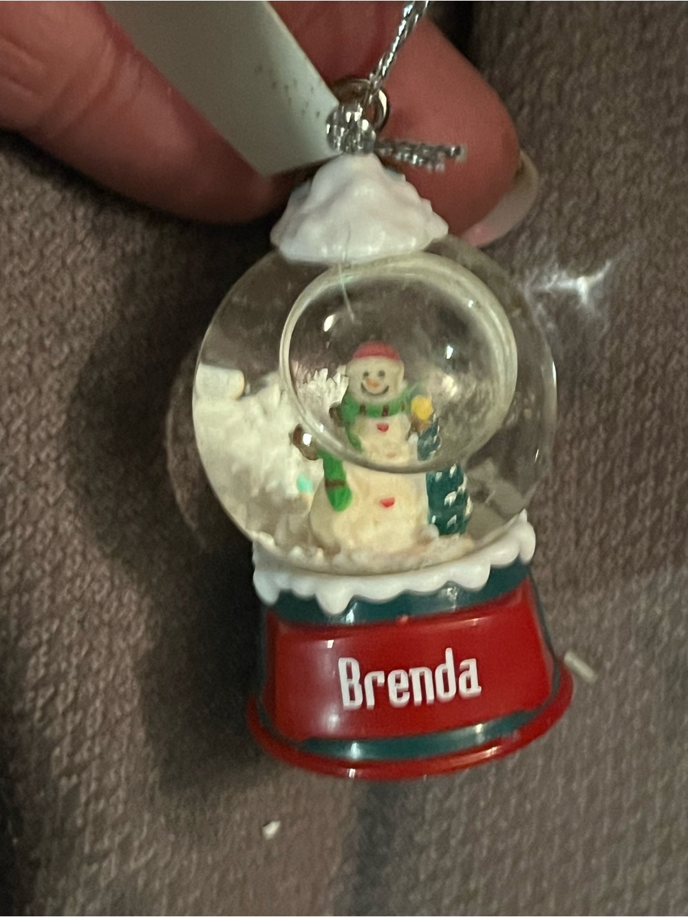 Personalized 'Brenda' Red Snow Globe Ornament - Home Accents